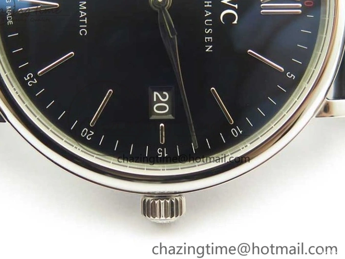 MIROTIME 0210 Durable Portofino Automatic SS MKF 1:1 Best Edition Black Dial On Black Leather Strap MIYOTA 9015 V 7202